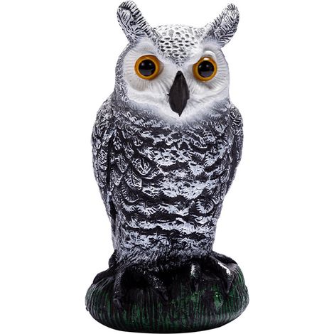 Effaroucheur Oiseaux,Hibou Effaroucheur,Epouvantail Oiseaux,avec Protection De Tête Rotative,1Pcs,pour Chasser Les Oiseaux, Convient Aux Jardins, À L'extérieur