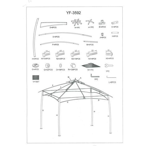 Gazebo acciaio louisiana 3x3 mt con doppiotetto e tende laterali poliestere (1/3)