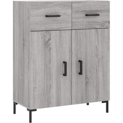 Credenza cassettiera mobile contenitore organizer cucina soggiorno salotto sonoma 695 x 34 x 90 cm legno ingegnerizzato grigio 020036472