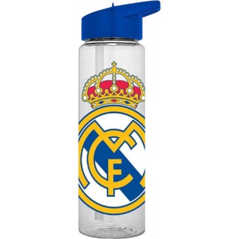 Botella deportiva del Real Madrid de 600 ml, transparente, del club.