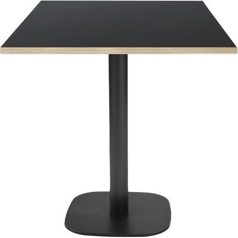 Table 70 x 70 cm - modèle Round noir chants bois