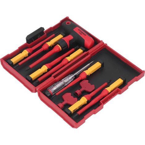 Tournevis isolé, poignée en caoutchouc robuste en croix à fente, kit de tournevis isolé de type T pratique 12 pièces pour l'entretien