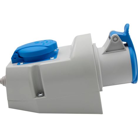 Prise électrique murale combinée CEE 230 V/16 A 3 pôles + Schuko, prise industrielle couvercle, intérieur/extérieur, atelier, garage (1/5)