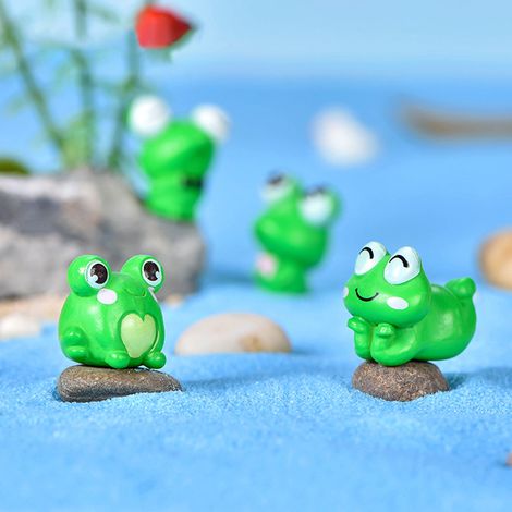 Set mit 6 Miniatur-Cartoon-Fröschen für Aquarium, Terrarium, Miniaturgarten und Landschaftsgestaltung (in einem Beutel). (1/5)