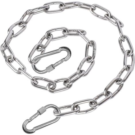 Chaine Acier Inoxydable 304 Deux mousquetons Inclus Maillons Soudés Chaine Chien Hamac Clôture Levage Antivol Pluie nichoir 100cm (1/5)