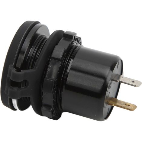 Chargeur de voiture à double prise USB, charge rapide avec affichage numérique rouge et voltmètre, borne DC12V-24V pour bateau, moto et camion. (1/5)