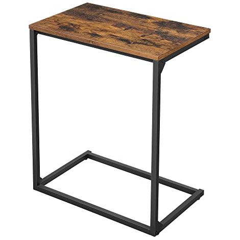 VASAGLE Table d'appoint, Bout de canapé, Table de Chevet, Table de lit, pour Chambre, Salon, Structure Simple, Stable, Style Industriel, Marron Rustique et Noir LNT52BX par SONGMICS (1/5)