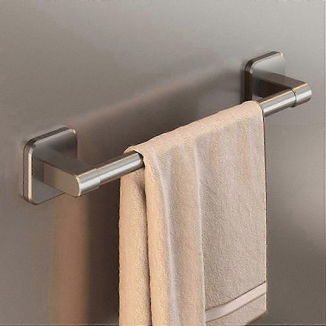 Barre porte-serviettes auto-adhésive sans perçage étagères de salle de bain nouvel organisateur de salle de bain articles ménagers - 30 cm - gris (1/4)