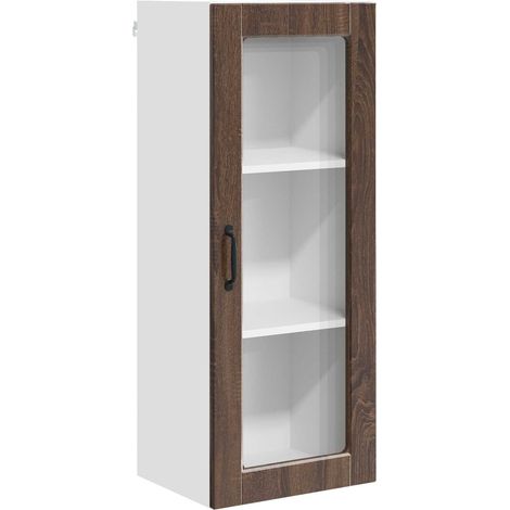 Maison Exclusive - Mobile in vetro da parete PORTO Rovere Marrone 40 x 31 x 100 cm