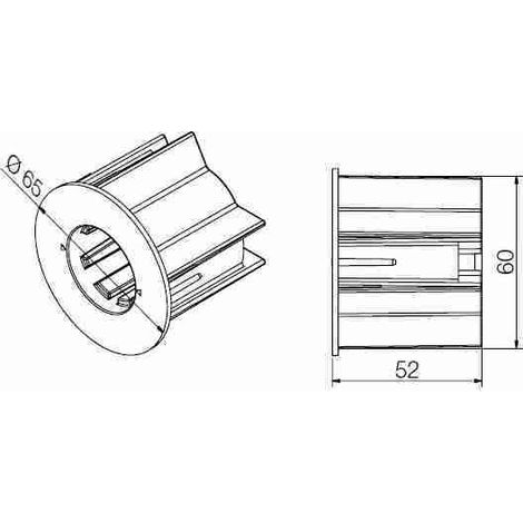 Nice 575.26300 - Kit calotta bianca per rullo tipo Rollease 2,5'', per motori 35/45 mm. Da associare necessariamente ai kit supporti bianchi, interasse 55 mm, per motori 35 mm e 45 mm, 525.40002 o 525