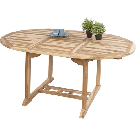 Gartentisch ausziehbar Teak Holz 120 - 170 cm oval BORNEO (1/5)