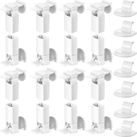 Juegos de 64 accesorios para cortinas reductoras - Cortina plisada de 20 mm con soporte fijo de fácil instalación (1/2)