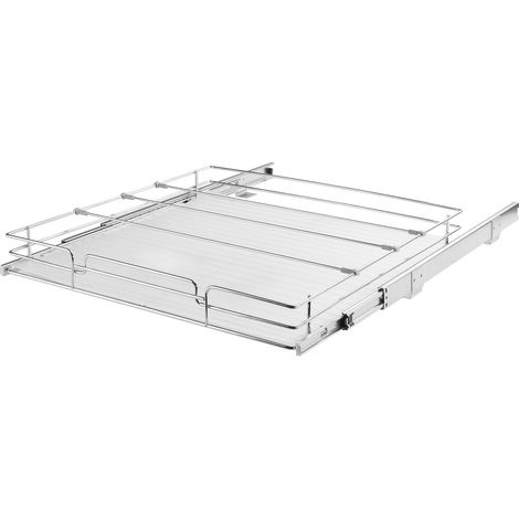 Mophorn Organizador Extraíble Debajo del Fregadero 508x533x63,5 mm Cesta Deslizante 1 Nivel de Acero Cromado Cajón Deslizante Carga de 13 kg Deslizamiento Suave para Organización del Baño Cocina