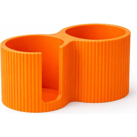 Organizer da bagno arancione per dischetti e cotton fioc. (1/3)