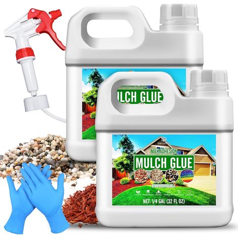 Colle Cailloux Extérieur - Liant pour Gravier 2L - Colle Concentrée Prête à l'Emploi - Pour Coller Gravier, Écorces, Pierres - Applicateur pour Allées de Jardin, Bordures, Aménagement Paysager (1/5)
