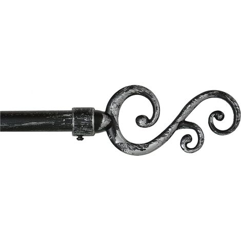 Bastone Tenda Ferro Estendibile 120-210 Asta Scorritenda modello Spirali - Nero Argento