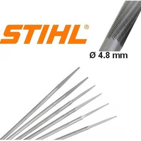 Kit de 6 limes rondes affûtage chaîne tronçonneuse 4.8 mm – Acier trempé pour affûtage précis – Compatible avec tronçonneuses Stihl