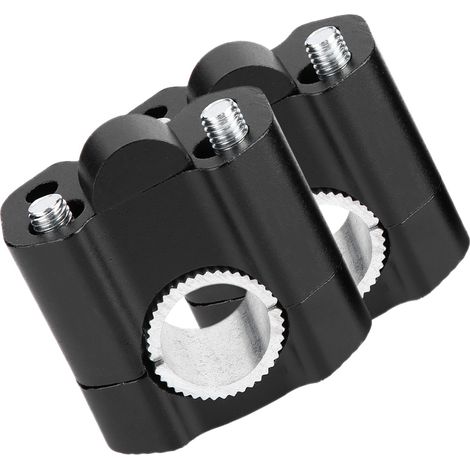 Support moto 28mm, 2pièces colliers de fixation guidon en alliage d'aluminium, rehausseurs noirs pour guidon de moto (1/3)