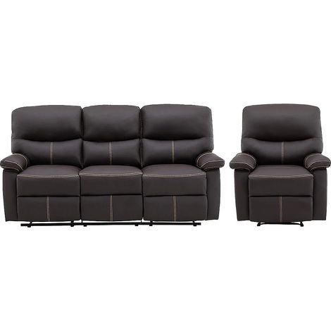 Divano 3+1 posti relax in Similpelle Marrone - CANBY (1/5)