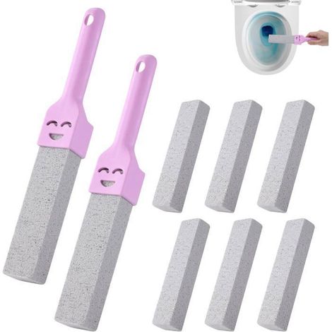 Lot de 6 nettoyants de toilettes en pierre ponce avec 2 poignées, pierre ponce remplaçable, baignoir PRODUIT NETTOYAGE SALLE DE BAI (1/5)