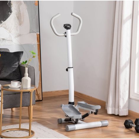 Stepper para casa 55x53x118-128 cm de metal y ABS blanco-gris con LCD – MEUBLIV (1/5)