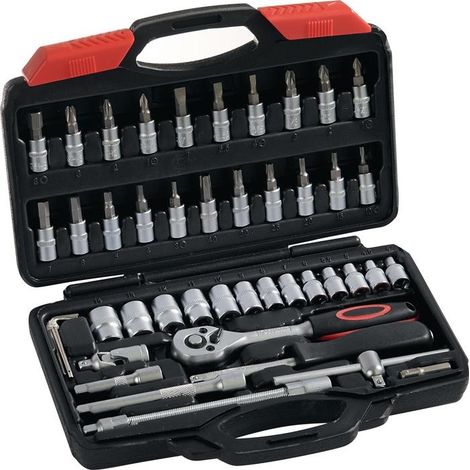Now Jeu de douilles 45 pièces 1/4″ SW 4-14 mm Nombre de dents 72 6 pans - S4000802099 (1/4)