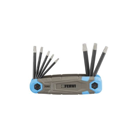 Juego de 8 llaves torx T9-T40 con punta de diamante Fervi 0558/TX (1/4)