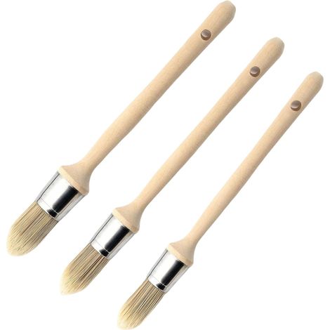 Lot de 3 Pinceaux Rond Pinceaux Peinture Mur Brosse Ronde (1/5)