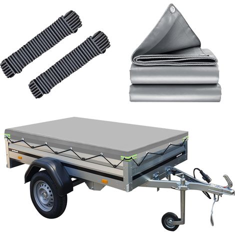 Bâche Remorque, 212x123x7.5cm Bache Remorque, IMPERMÉABLE Protection Plate avec Corde, Idéal pour 1205 (1/5)