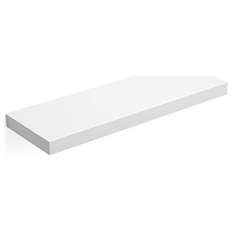 VASAGLE Mensola da Muro, Mensola da Parete, 20 x 60 x 3,8 cm, per Portafoto Decorazioni, Soggiorno Studio Cucina, Bianco Classico LWS26WT (1/5)