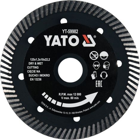 Disque turbo diamanté 125 mm pour grès cérame YT-59982 Yato (1/3)