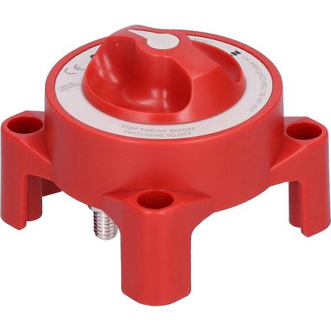 Mini interrupteur de batterie, 2 positions, marche/arrêt, coupe-circuit, coupure d'alimentation 12–48 V, pour voiture, bateau, machine, rouge (1/4)