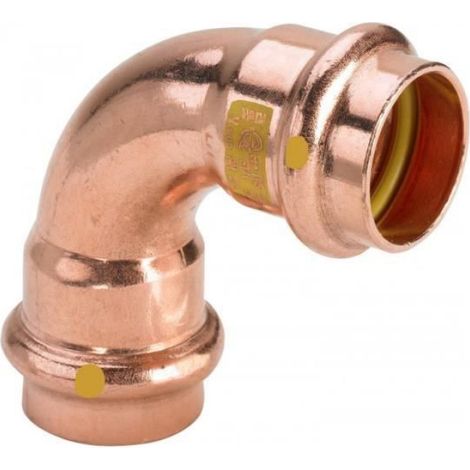 Coude Gaz 90 Degres - Cuivre - Embout A Sertir - Joint HNBR - Pour Installation Gaz - 1 Unite