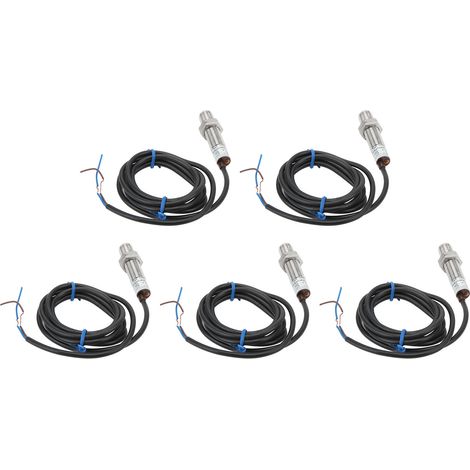 Lot de 5 interrupteurs de proximité LJ12A3-2-Z/EX, capteur inductif M12x1 non encastré, deux fils normalement ouvert, tension 10-36VDC. (1/5)