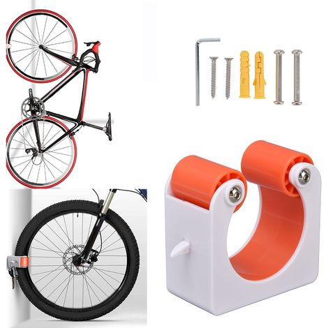Support mural de vélo Multifunction ABS Installation fixe pour Garage Salon Orange avec vis d'expansion (1/5)