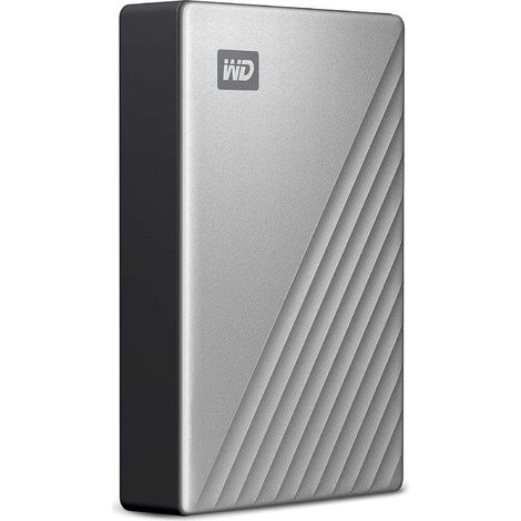 WD My Passport Ultra 4TB Silver USB-C/USB3.0 HDD 6,4cm 2,5Zoll Metal finish RTL portable extern