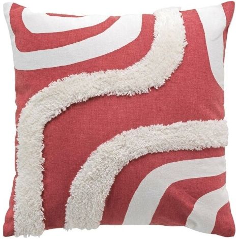 Housse de coussin 40 x 40 cm – Coton imprimé tufté Mirade Terracotta (1/3)