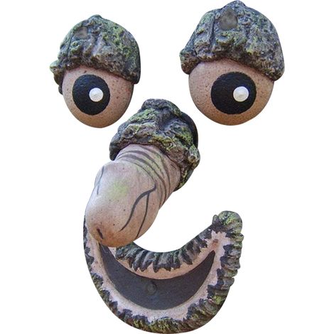 Leuchtende Osterdekoration aus Kunstharz für den Garten mit 3D-modelliertem Gesicht eines alten Mannes (1/5)