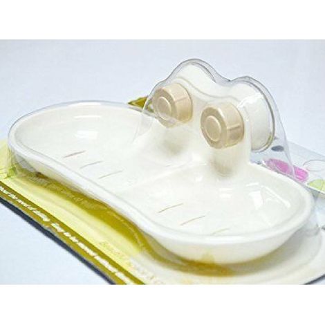 TrAdE Shop Traesio - Bagno Plastica Mensola Doccia Porta 2 Sapone Attacco A Ventosa -