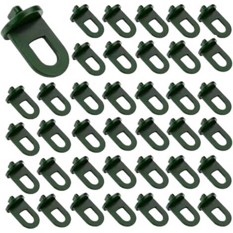 Lot de 50 attaches à clip pour serre, en plastique, pour support de pot de fleurs, fournitures de jardinage (1/4)