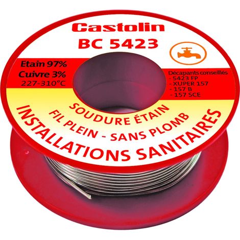 Bobine BC5423 - brasage tendre sans plomb alliage étain/cuivre 3% Ø2 - 500g