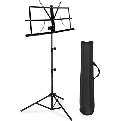 Pupitre pliant noir pour partitions, réglable en hauteur, gain de place, stable pour concerts (1/5)