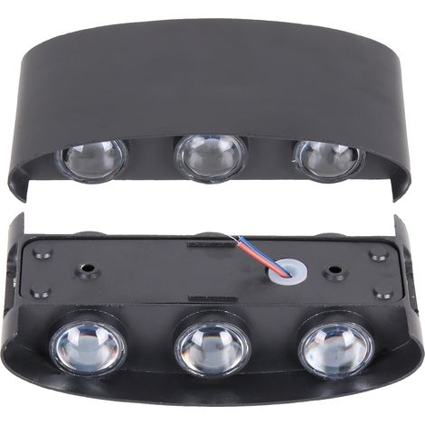 Applique Murale Moderne LED Lamp Murale Créative Éclairage Applique Murale Noir Décoration 6W Lumière Blanc Froid - 2Pcs (1/2)