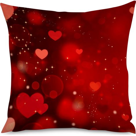 Housse de coussin cœurs multicolores, joyeux (1/5)