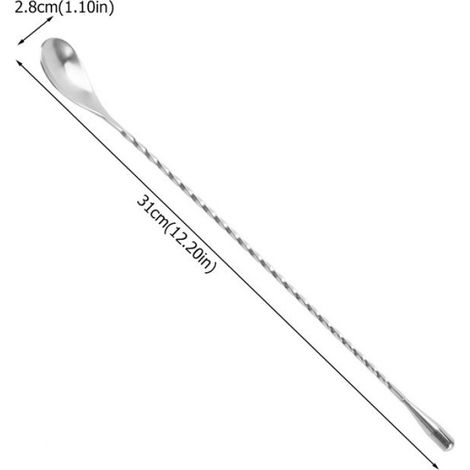 1 Cuillère à mélanger,Acier inoxydable,31 cm,Compatible lave-vaisselle,Argent,Cocktails et vins (1/5)