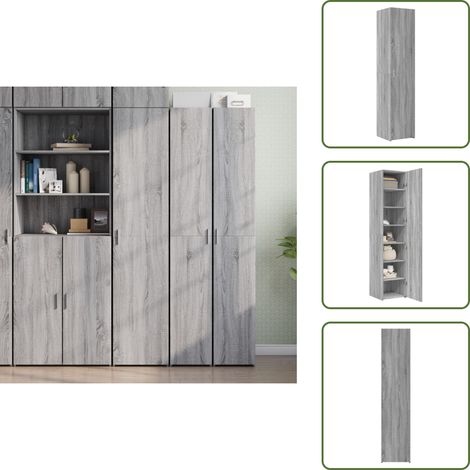 Highboard Grau Sonoma 40x42,5x185 cm Holzwerkstoff - Sideboard - Hochschrank - Wohnraumgestaltung - Aufbewahrungslösung - Regal (1/5)