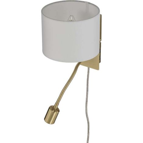 [NEUWERTIG] B-Ware Lindby Wandlampe Leselampe Florens LED Wandleuchte Lampe messing weiß 18x24cm (1/2)