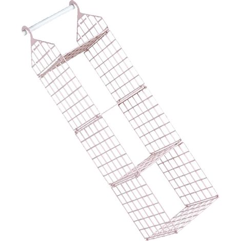 Rangeur suspendu de placard 3 étages rose rayon de stockage épuré treillis en plastique étagère à vêtements pour chambre dortoir appartement (1/4)