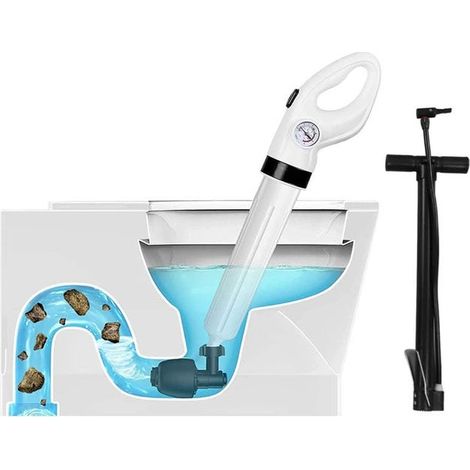 Déboucheur de toilettes, déboucheur de toilettes haute pression avec baromètre, déboucheur de piston de toilettes, déboucheur (Référence produit : 93967648  Référence offre : 1116liu03) (1/4)