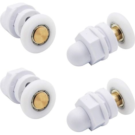 Roulettes de Douche Roue pour Porte de Douche Roulettes Coulissantes Rouleaux De Porte De Douche Laiton Cabine de Douche Porte a Roulette Roue de Porte Poulies Accessoire Matériel Outil 4PCS (1/5)